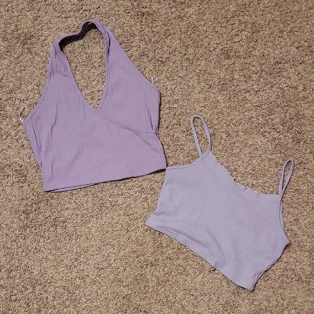 SHEIN Lavender and Light Purple Crop Tops